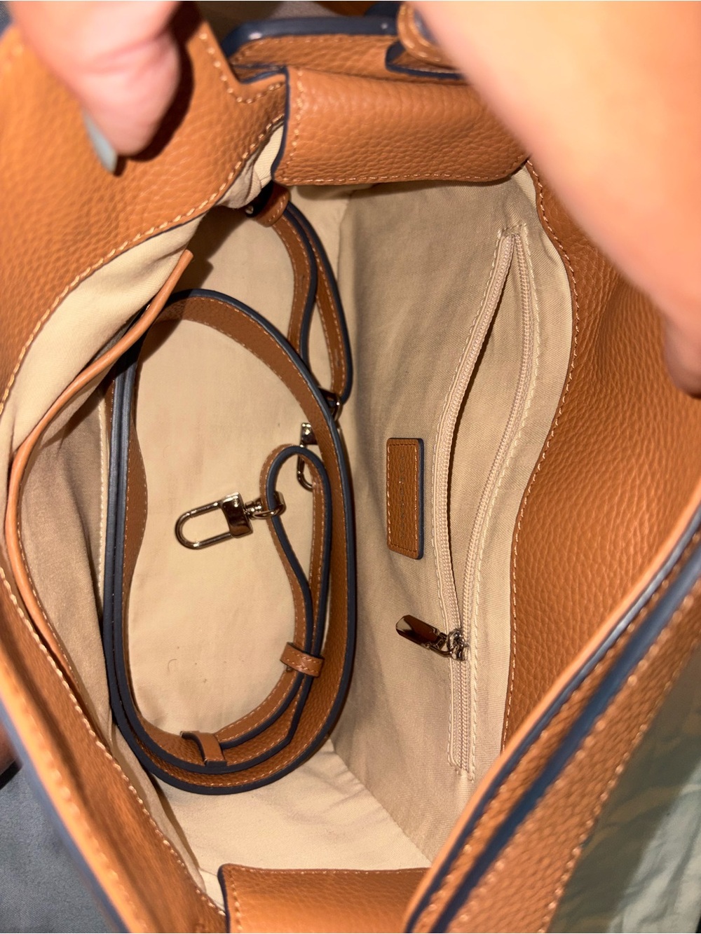 The Horse Tan Crossbody Pebbled Leather Bag - Picture 4 of 5